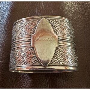 Victorian Coin Silver Napkin Ring Engraved Sarah
